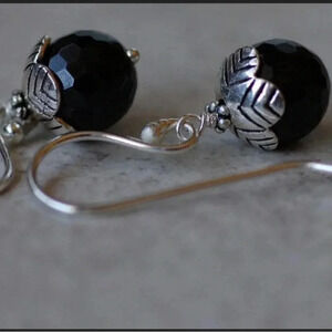 Black Spinel Earrings,August Birthstone Earrings,Black Earrings, Sparkle Jewelry